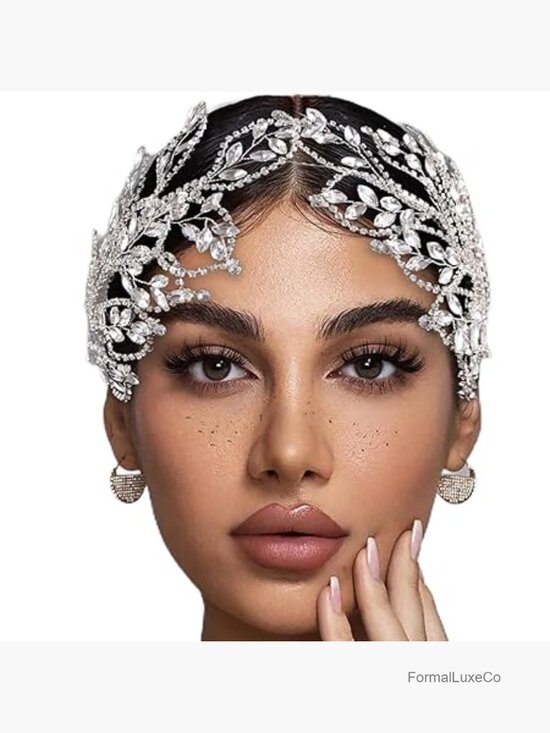 Crystal Rhinestone Bridal Wedding Headpiece Hair Band Pearl Veil Accessory